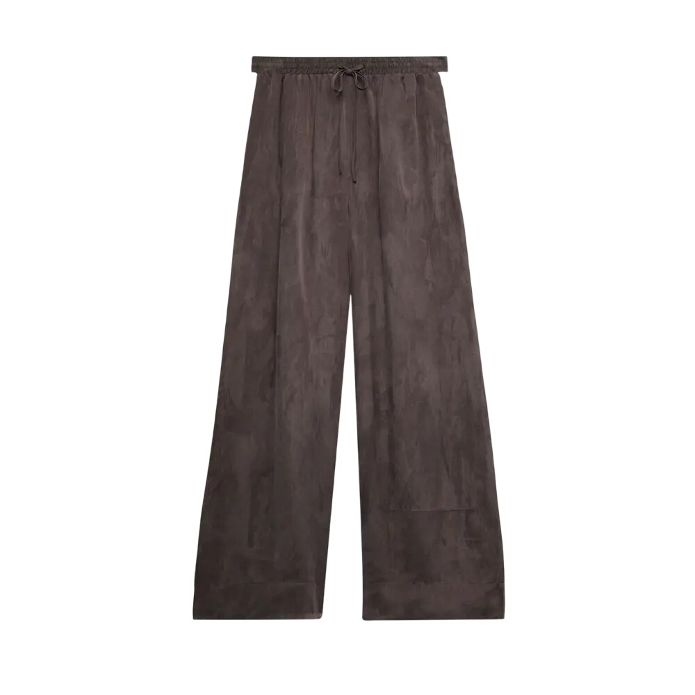 Mint Velvet Brown Side Stripe Wide Trousers